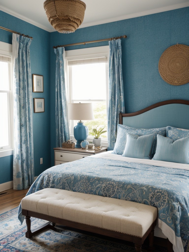 Timeless Blue Boho Bedroom Design: Embrace Eclectic Charm