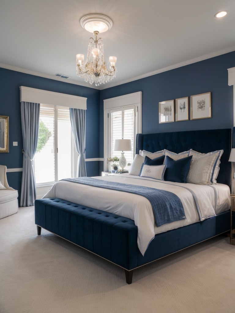 Cozy Chic: Elevate Your Apartment with a Hollywood-Inspired Blue Bedroom