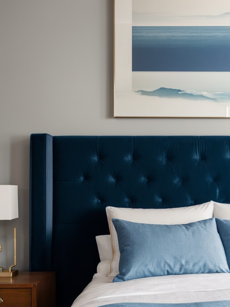 Blue Bedroom Bliss: Add a Tufted Headboard for Sophisticated Style