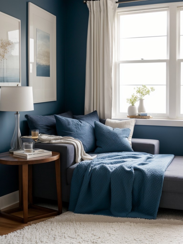 Cozy Bedroom Retreat with Blue Hues