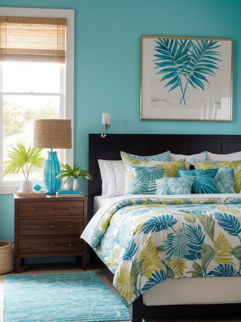 Tropical Tranquility: Create a Blue Paradise in Your Apartment Bedroom