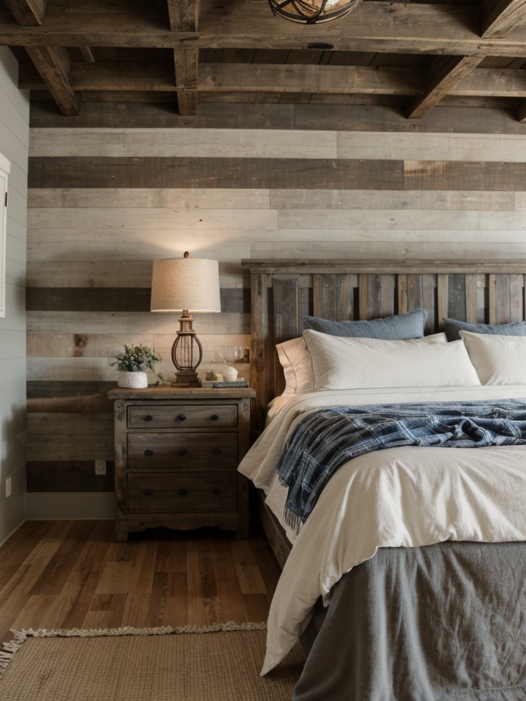 Rustic Blue Bedroom: Farmhouse Charm for a Cozy Retreat