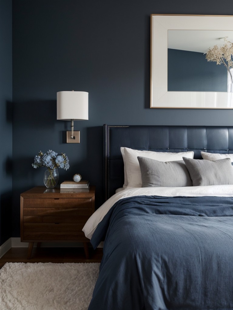 Create a Sleek and Refined Apartment Vibe with Blue Bedroom Styling