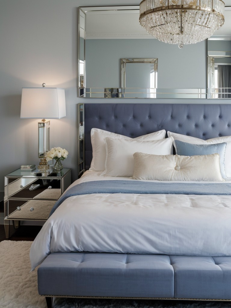 Channel Hollywood Glamour with a Blue Bedroom Retreat