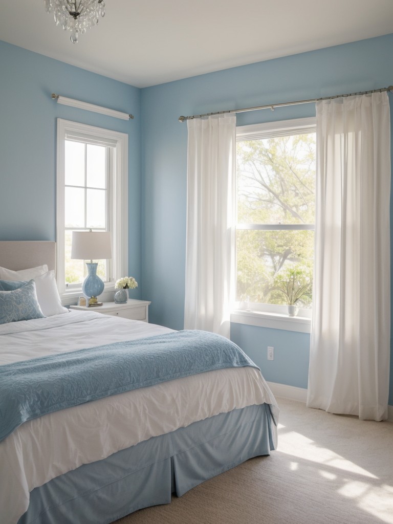 Light & Serene: Transform Your Apartment Bedroom with Blue Inspiration