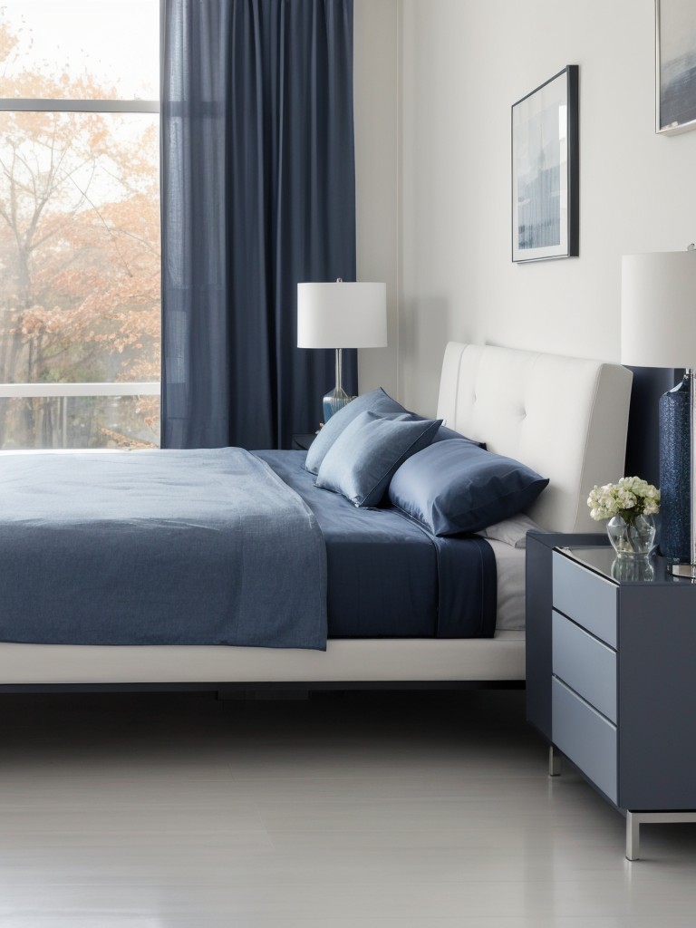 Serene Blue Bedroom: Modern, Minimalist, and Monochromatic