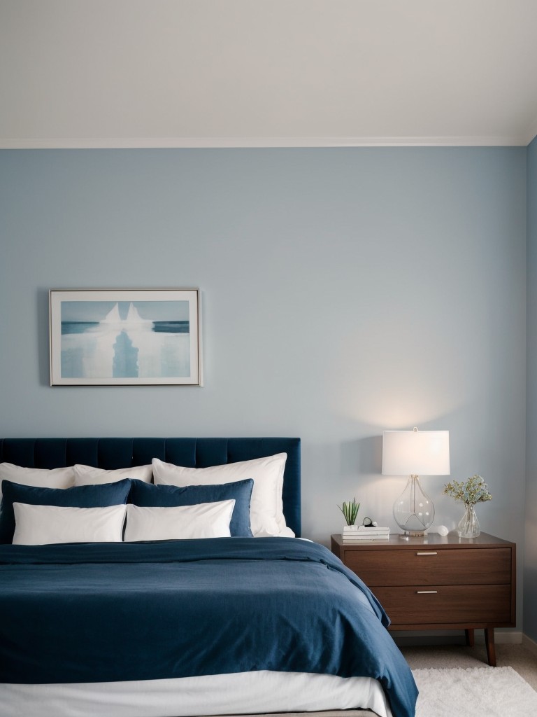 Stunning Blue Bedroom Makeovers: Elevate Your Space with Minimalist Apartment Styling