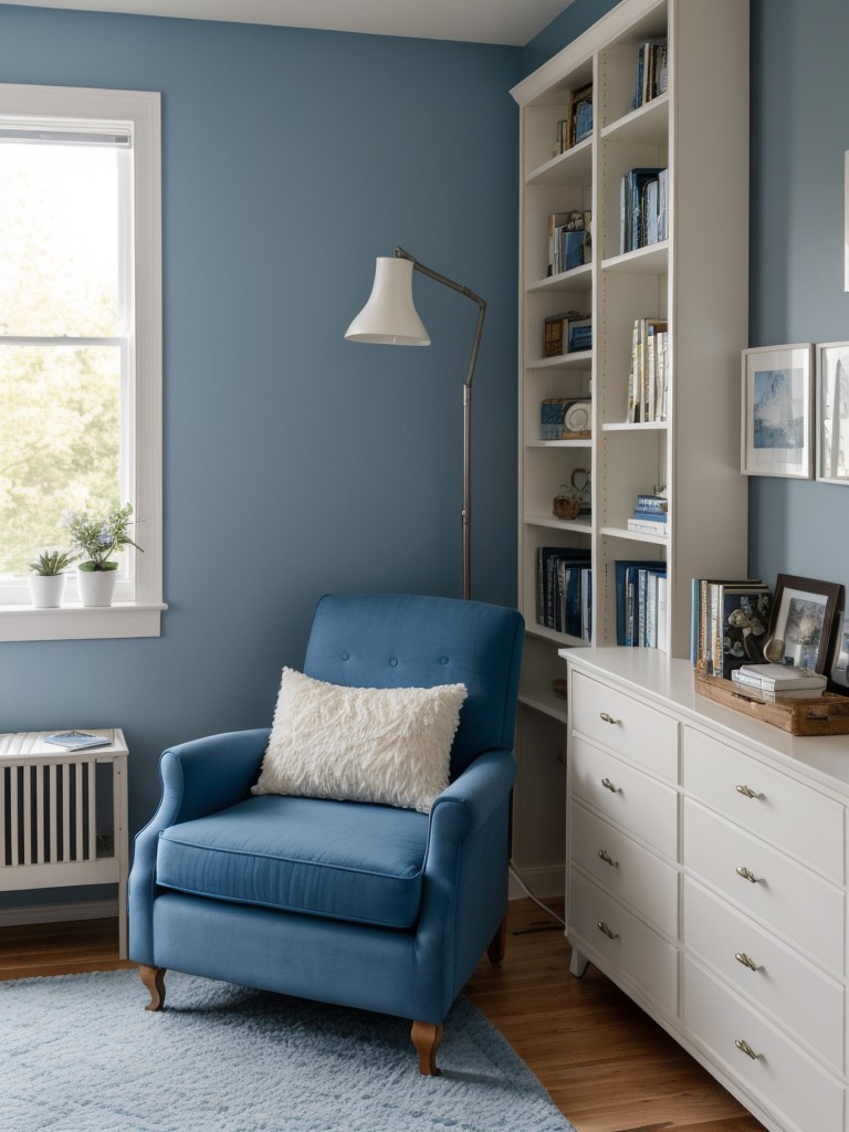 Create a Cozy Blue Bedroom Retreat with a Reading Nook