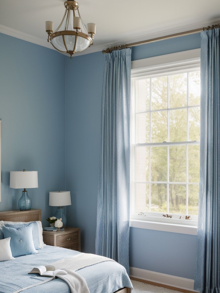 Blue Oasis: Transform Your Apartment Bedroom with Natural Light and Stylish Elements