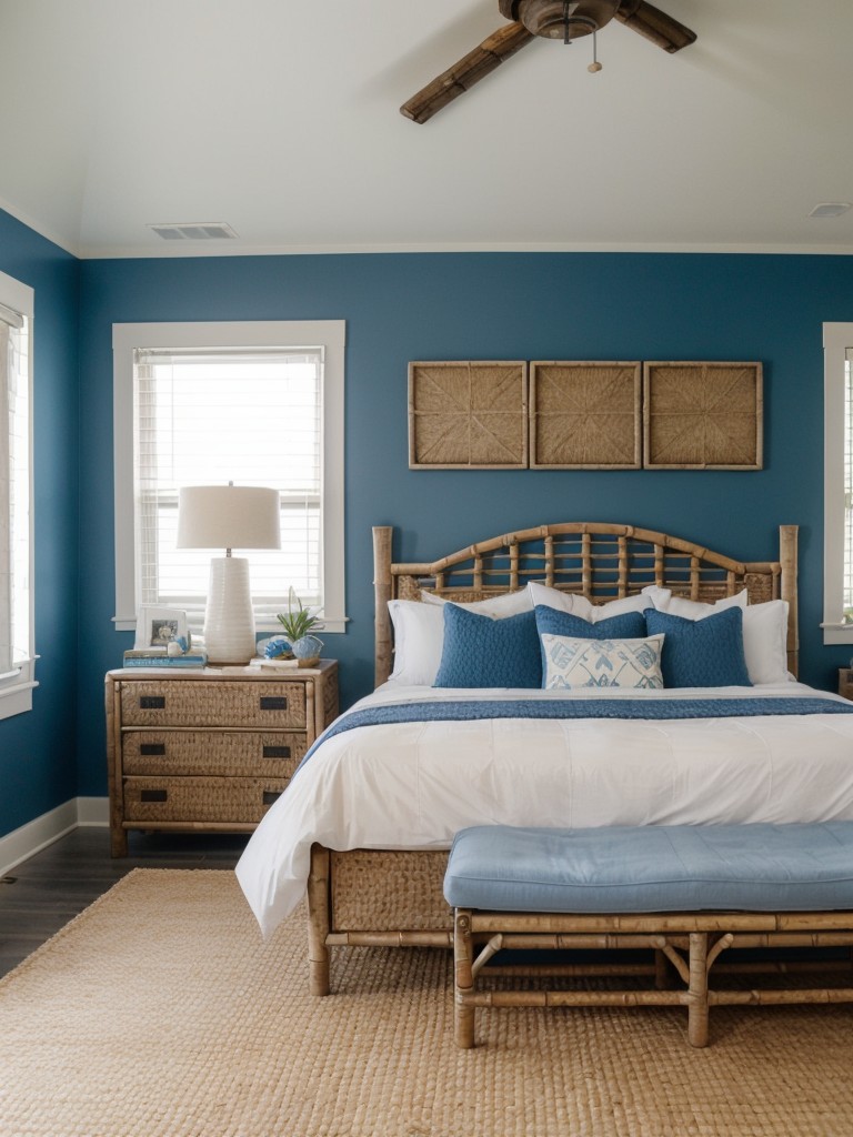 Create Serenity: Blue Bedroom Design with Natural Touches