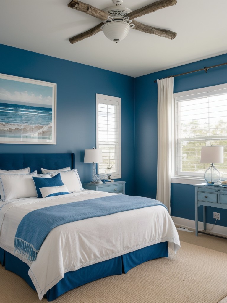 Coastal Bedroom Vibes: Bring Serenity with Blue & Seashell Chandelier