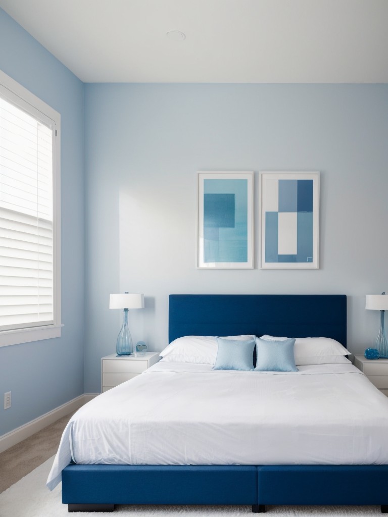 Serene Blue Bedroom: Embrace Minimalism for Tranquil Design