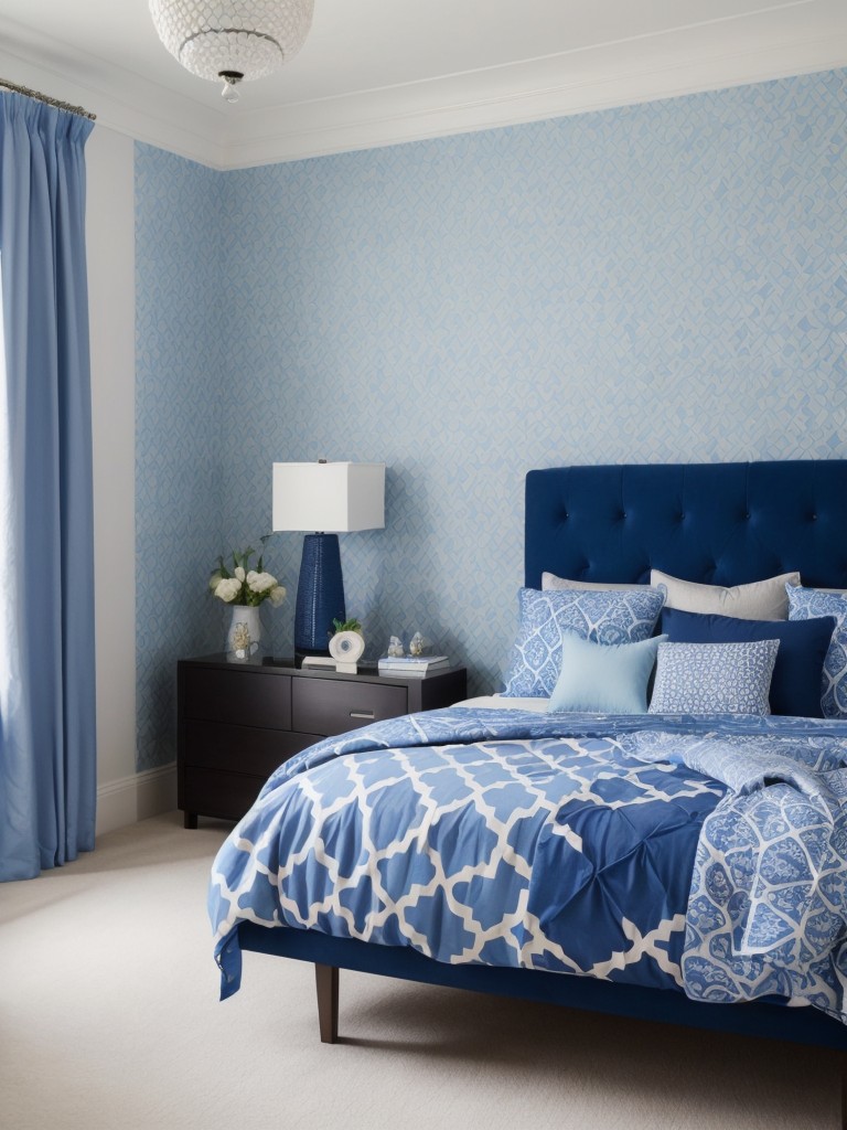 Create a Serene Bedroom Oasis with Blue and Patterns!