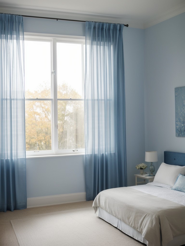 Blue Oasis: Revamp Your Bedroom with Sheer Blue Curtains