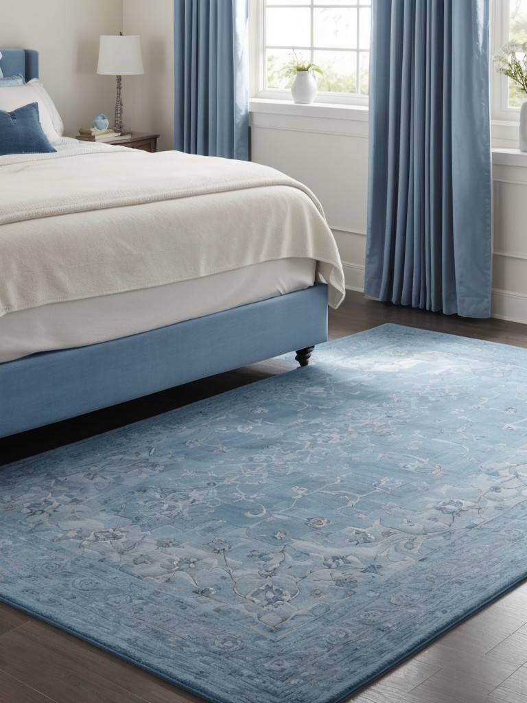 Blue Retreat: Elevate Your Bedroom with Plush Area Rugs