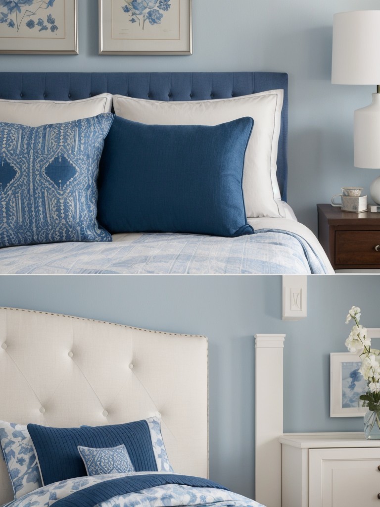 Create a Blue Retreat in Your Bedroom with These Stylish Pillow Ideas!