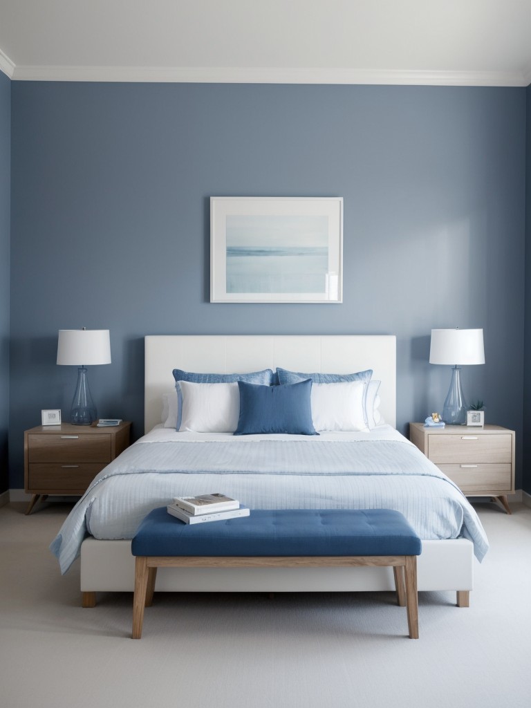 Blue Retreat: Minimalist Bedroom Ideas for a Cohesive Vibe