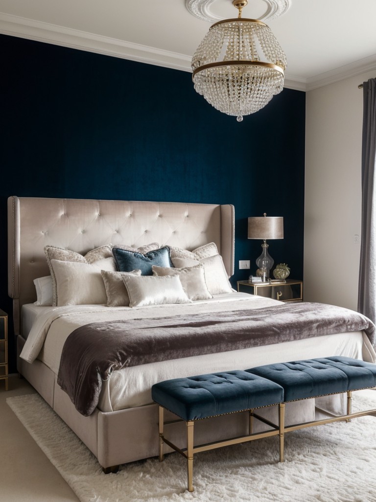 Luxe Scandinavian Bedroom Inspo: Velvet Accents for Glam Vibes!