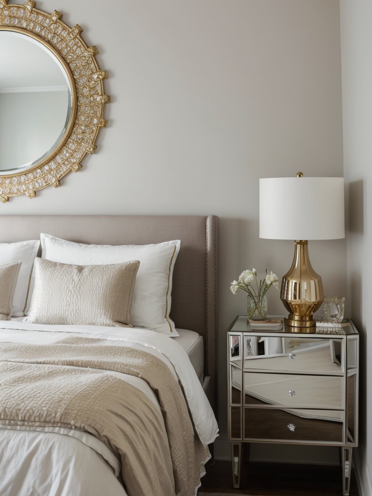 Chic Apartment Bedroom Decor Ideas: Elevate your space with metallic accents and elegant touches!