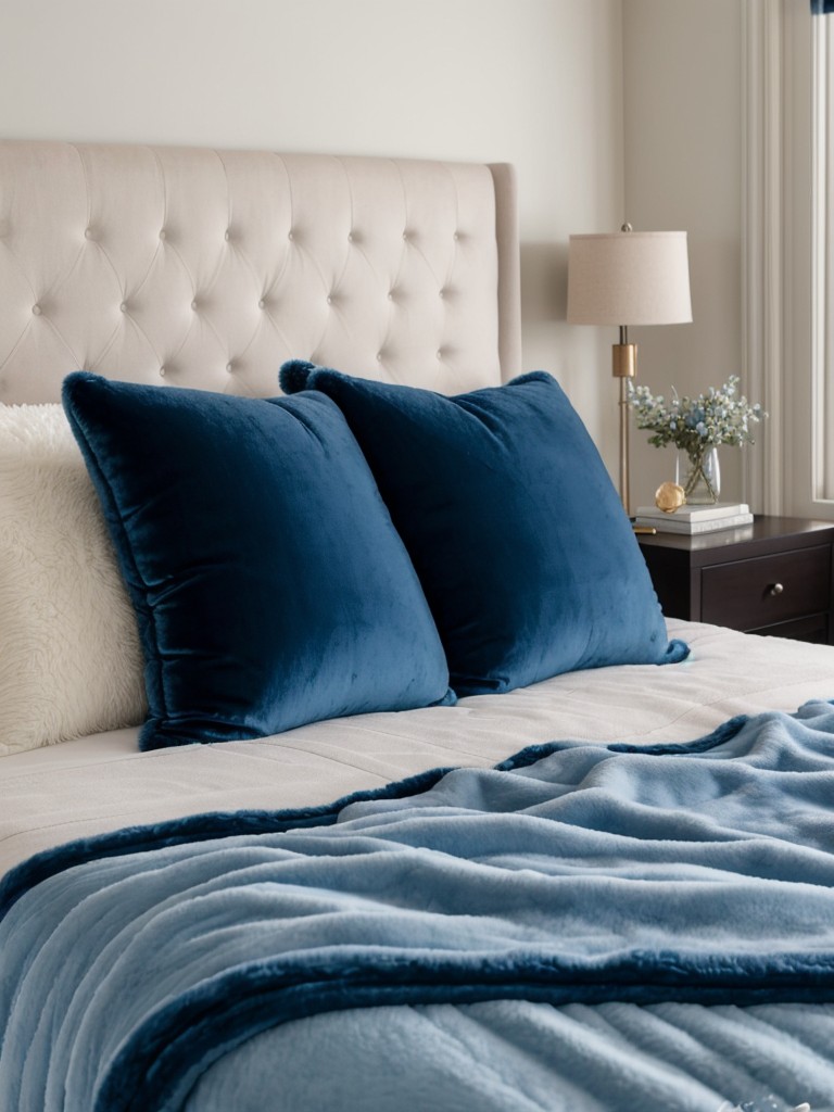 Cozy Up Your Bedroom with Luxurious Blue Styling!