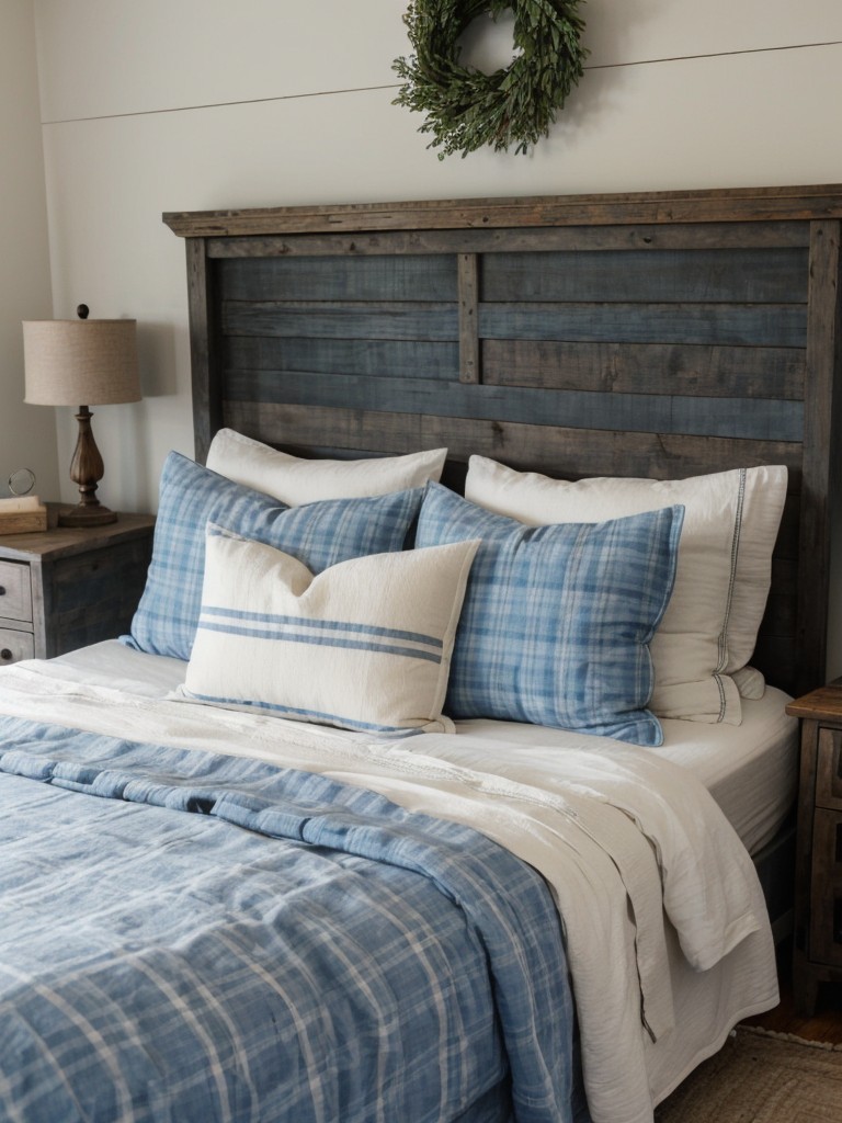 Create Rustic Farmhouse Vibes in Your Blue Bedroom