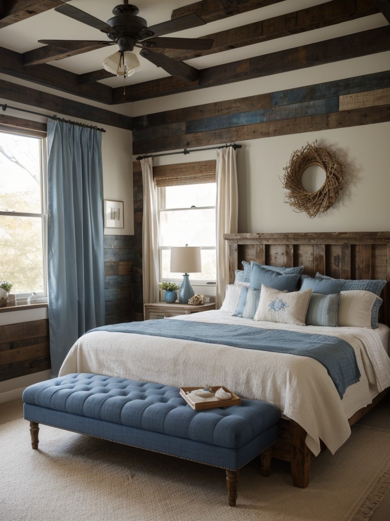 Cozy Rustic Bedroom Vibes: Distressed Wood, Stone Accents, Vintage Textiles