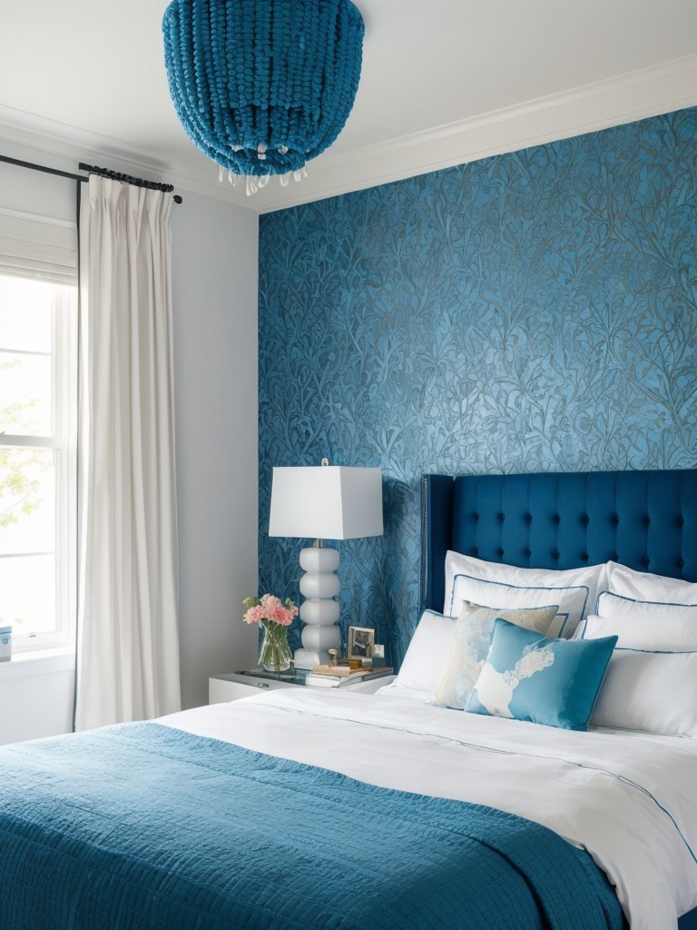 Transform Your Apartment into an Eclectic Oasis with Vibrant Blue Bedroom Styling