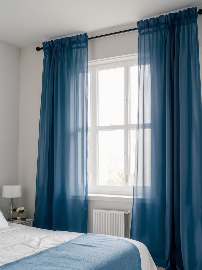 Blue Bedroom Magic: Create a Romantic Oasis with Soft Curtains and Candlelight