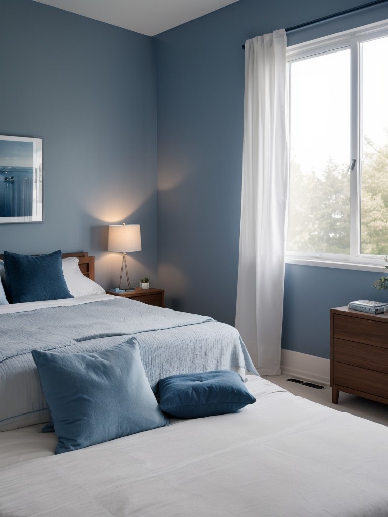 Revamp Your Apartment with Serene Blue Bedroom Decor!