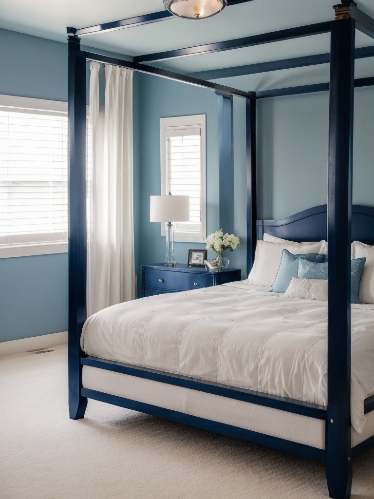 Create a Serene Oasis with Blue Bedroom Decor and Canopy Beds