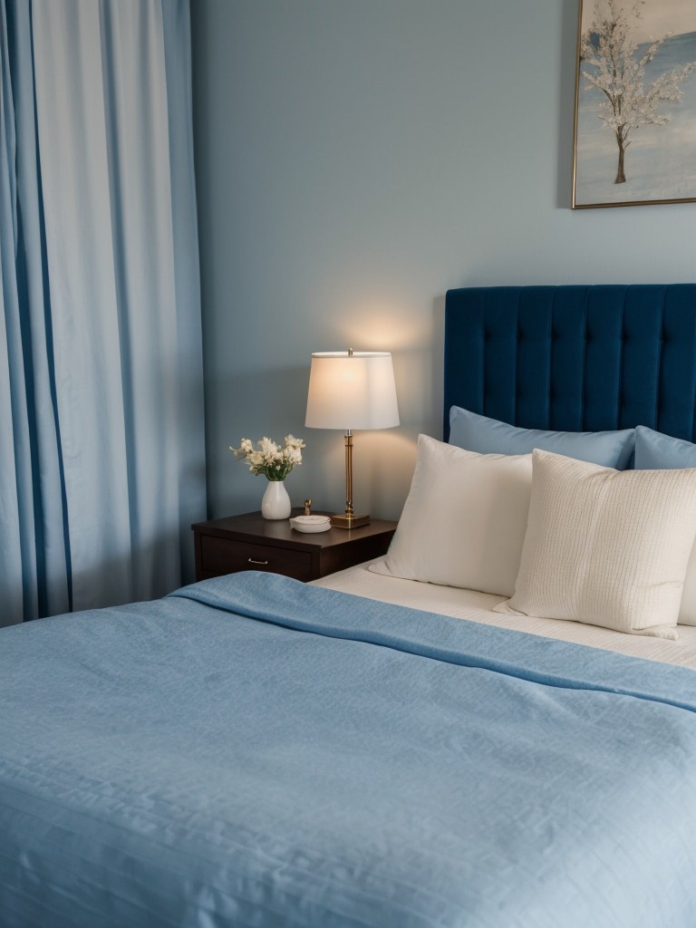 Create a Serene Oasis with Blue Bedroom Decor & Natural Fiber Furnishings!