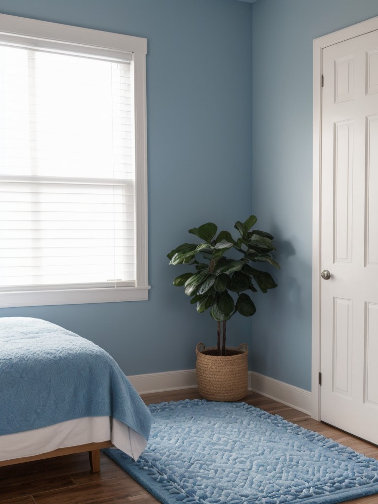 Create A Serene Retreat with Blue Bedroom Decor & Cozy Rugs!