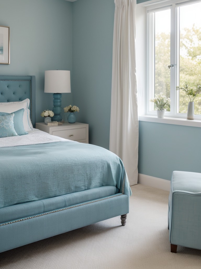 Discover Tranquil Apartment Vibes with Serene Blue Bedroom Decor