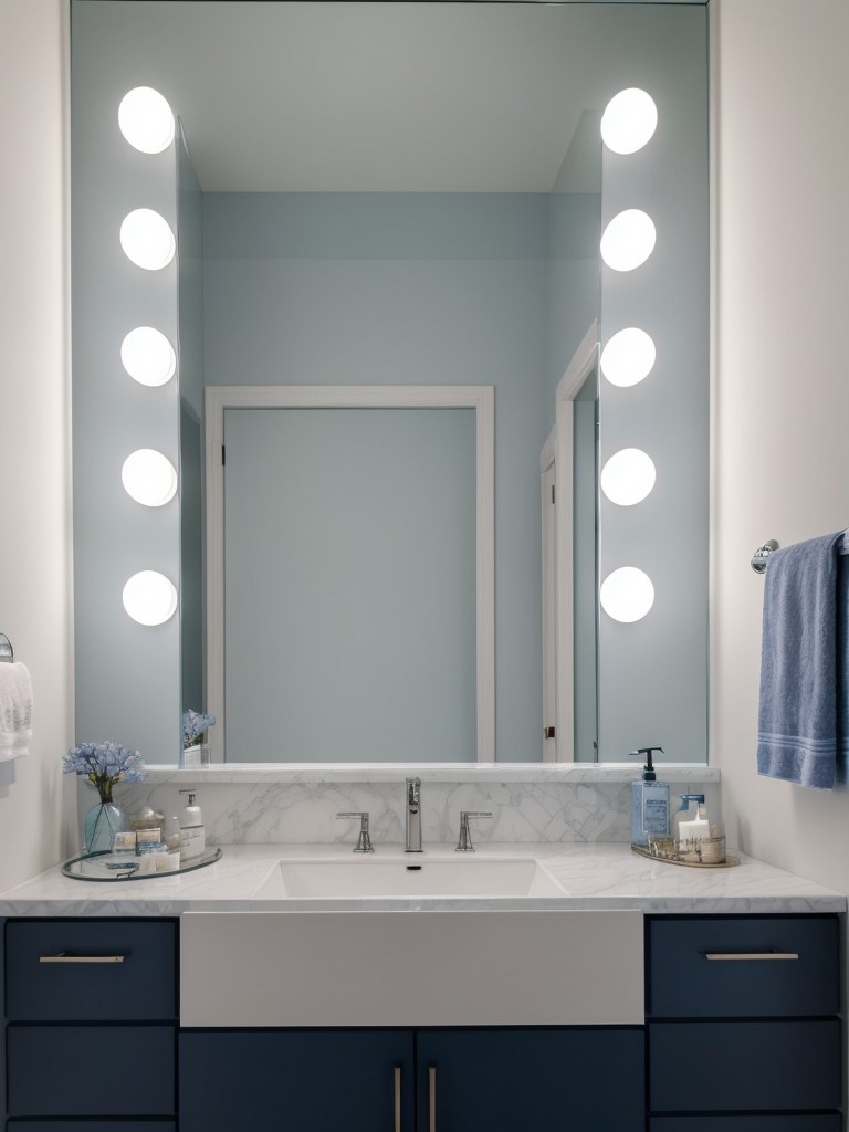 Create a Chic Blue Bedroom Oasis with a Vanity Area.