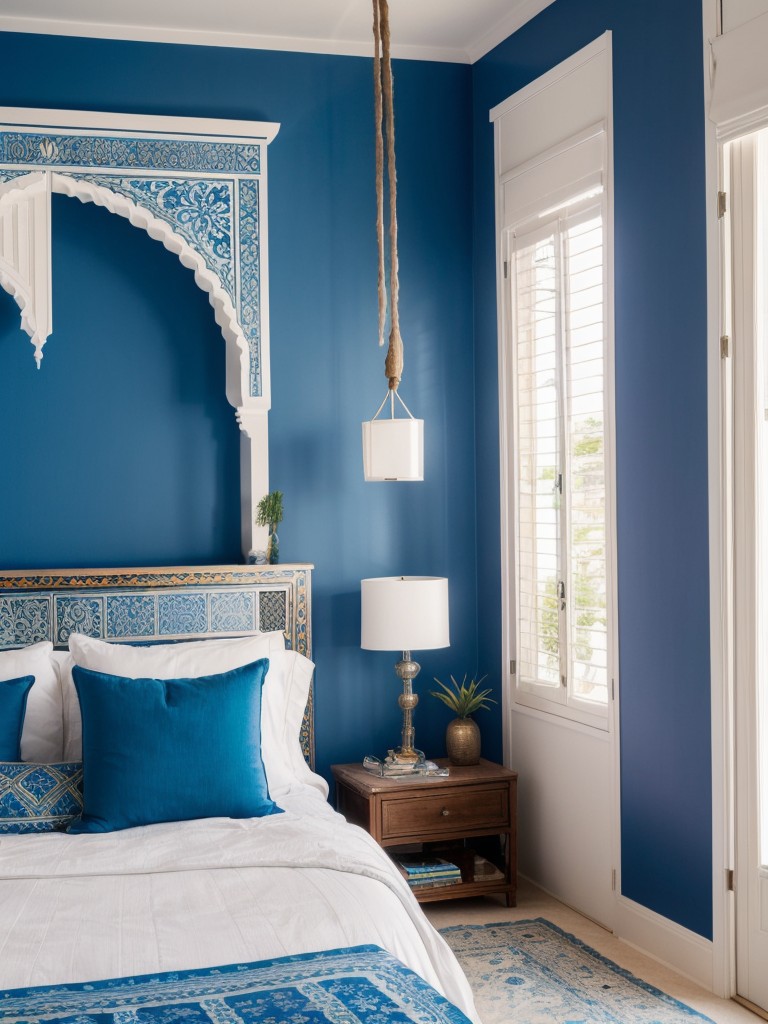 Transform Your Bedroom with Moroccan-inspired Decor. Create an Exotic Blue Paradise.