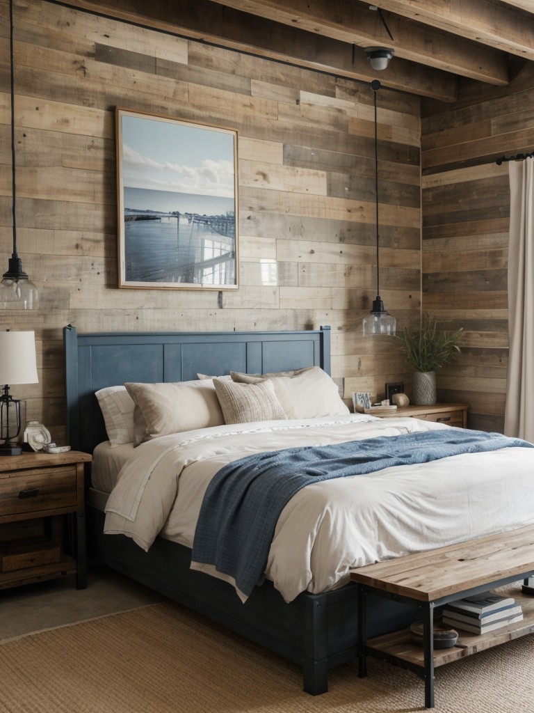 Rustic Serenity: Blue Bedroom Decor Ideas for Apartment Bliss