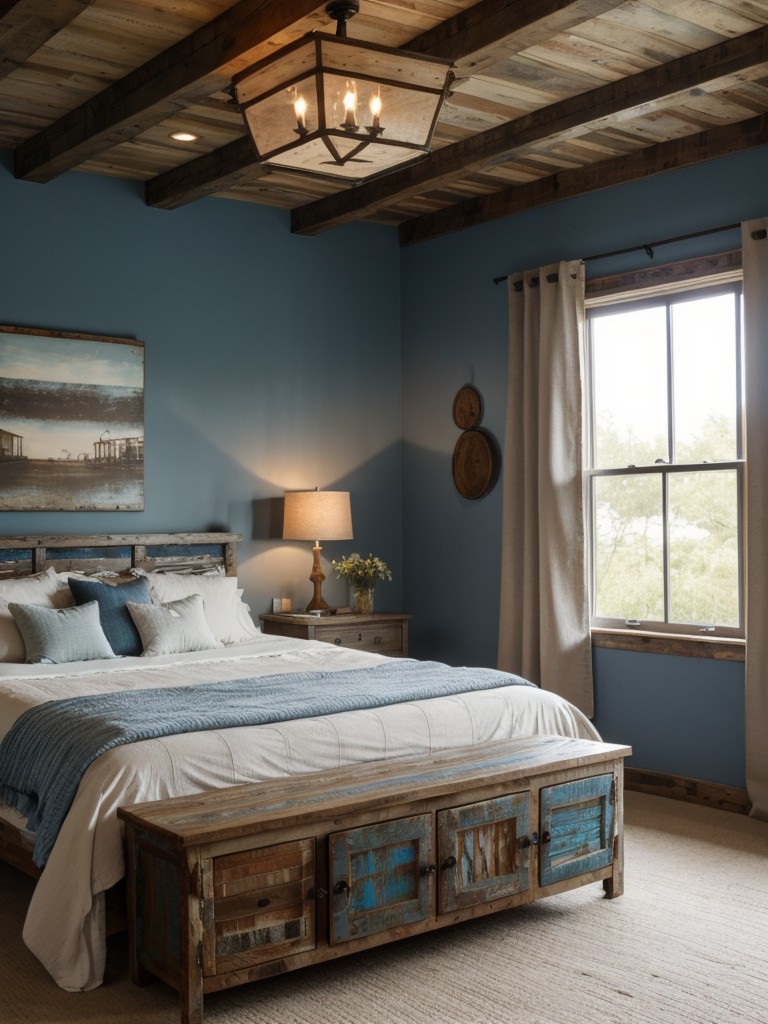 Rustic Chic: Transform Your Apartment with Blue Bedroom Inspiration