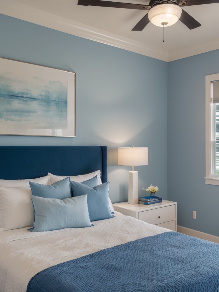 Zen-Inspired Blue Bedroom for Calming Tranquility