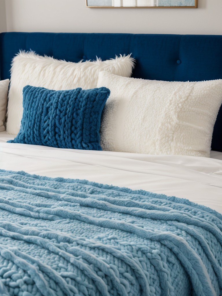 Cozy apartment inspiration: Create a tranquil blue bedroom sanctuary.