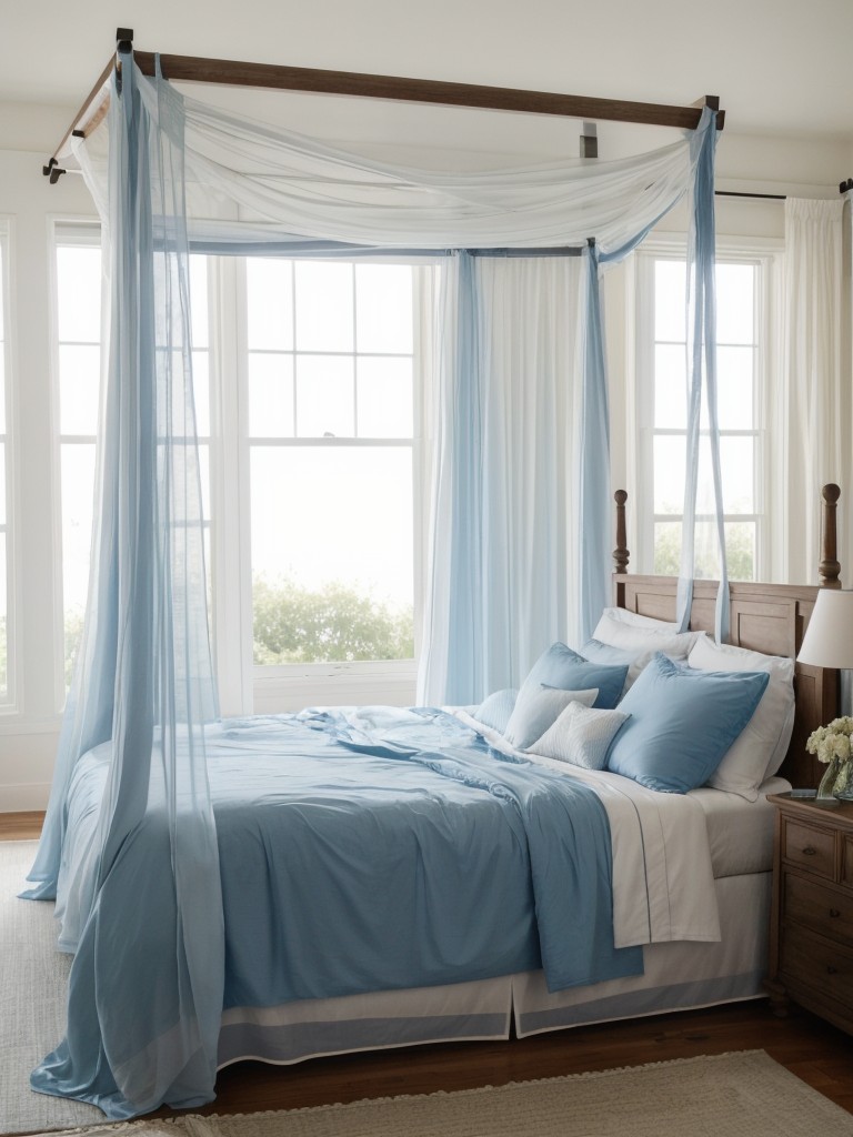 Create a Dreamy Canopy Bed for a Serene Blue Bedroom