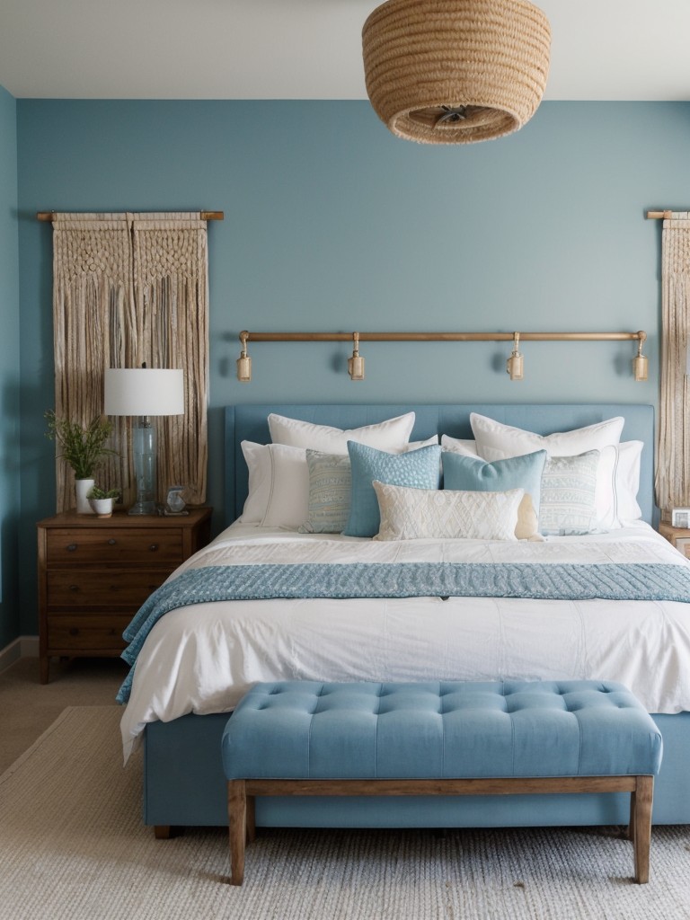 Boho-Chic Bliss: Elevate Your Apartment with Blue Bedroom Styling