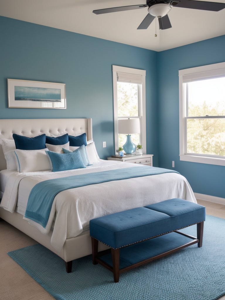 Vibrant and Bold: Transform Your Apartment with Blue Bedroom Styling!