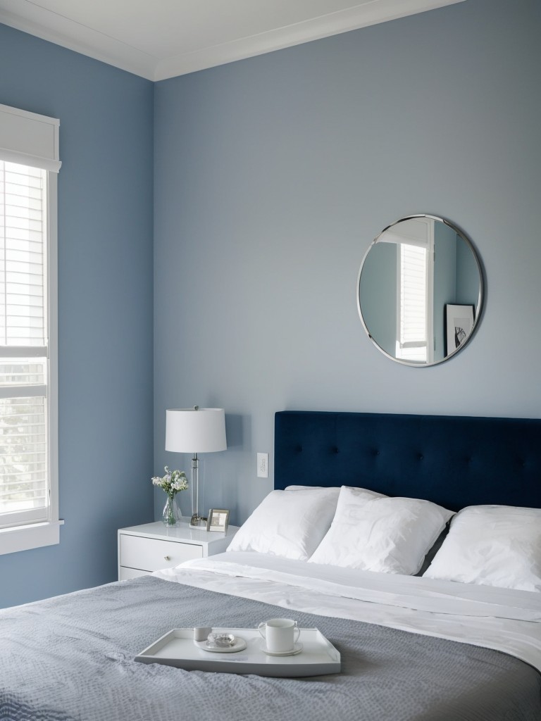 Serene Blue Bedroom Vibes: Sleek and Modern Apartment Style