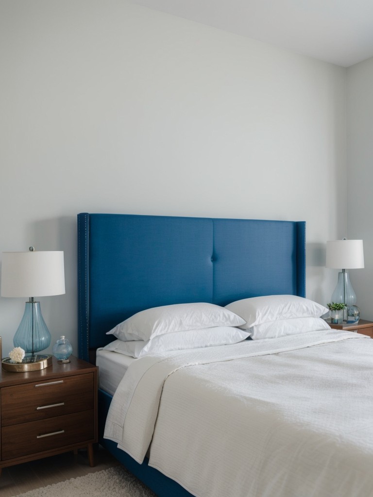 Elevate Your Apartment with Serene Blue Bedroom Styling!