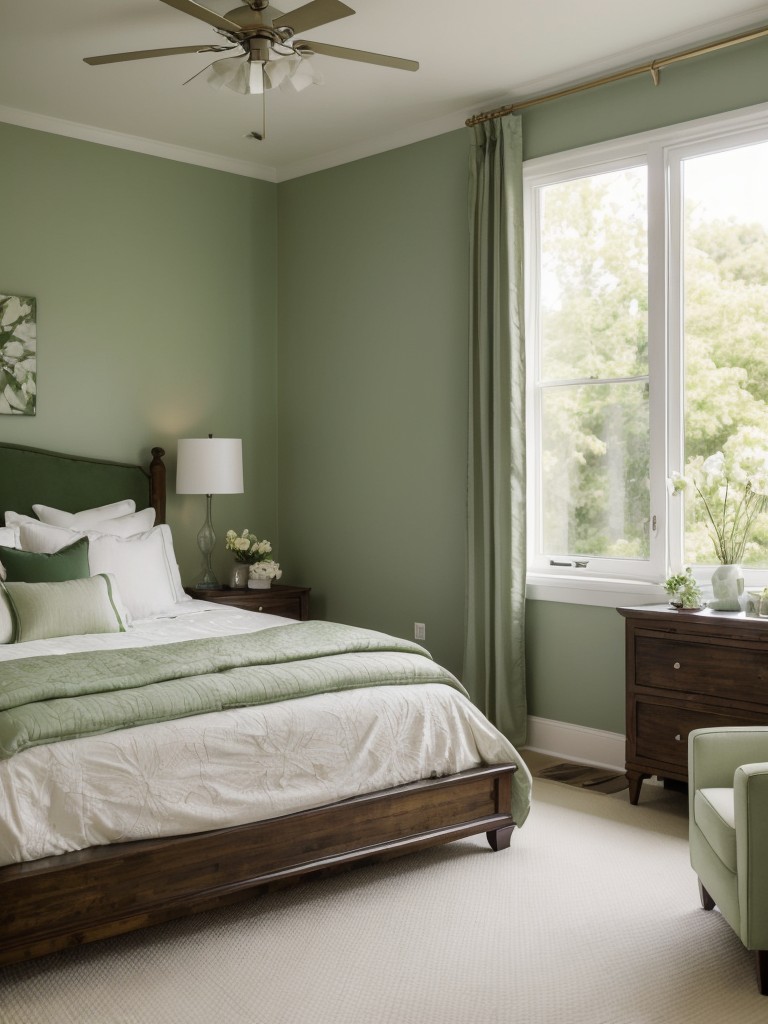 Cozy Apartment Bedroom Vibes: Green Décor for a Serene Oasis