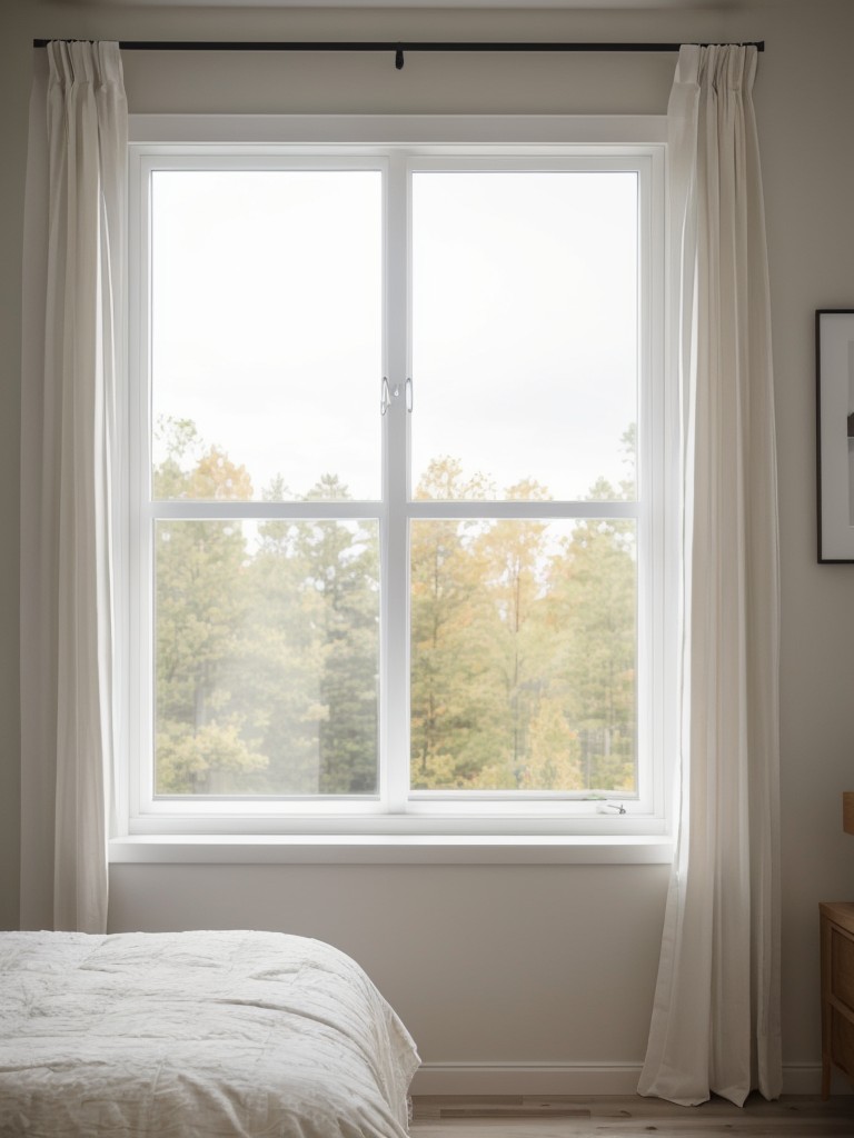 Scandi-inspired bedroom with sheer window treatments for that natural light!