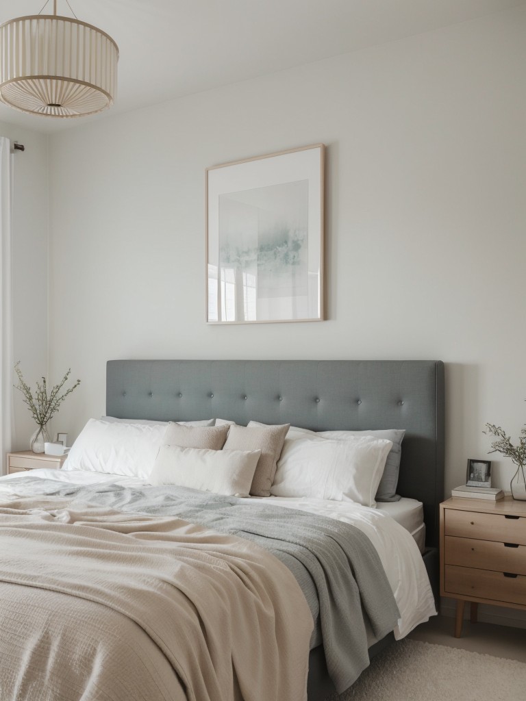 Serene Scandinavian Bedroom: Elevate Your Apartment with Soft Pastel Tones