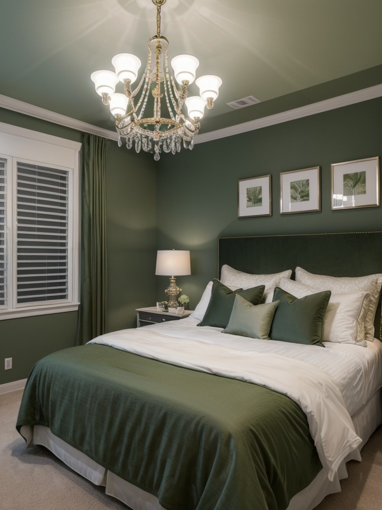 Ultra-chic green bedroom makeover - elevate your apartment's style!