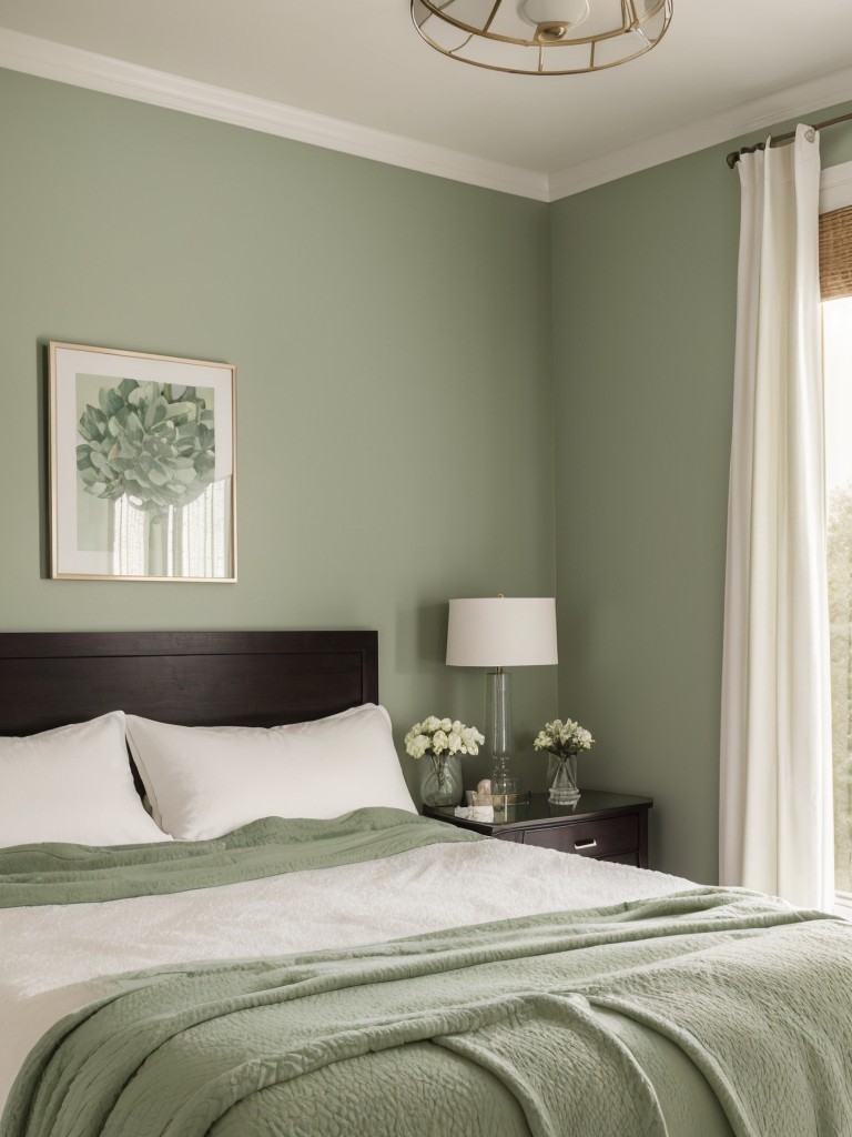 Green Décor for a Cozy Apartment Bedroom!