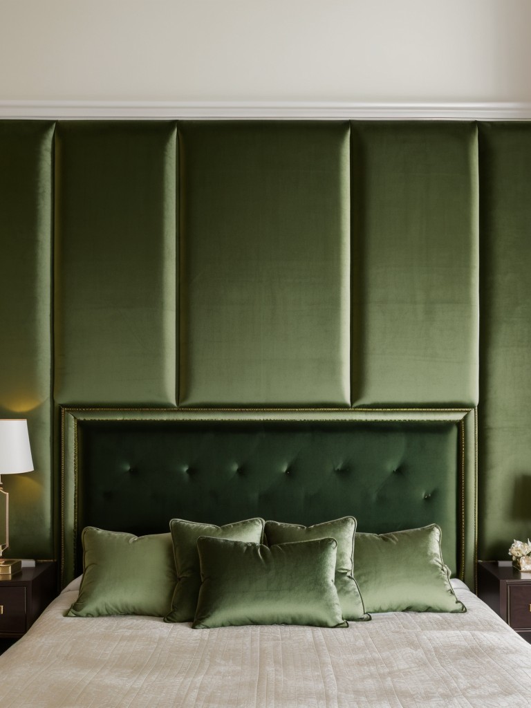 Upgrade Your Bedroom with a Luxe Green Velvet Headboard!